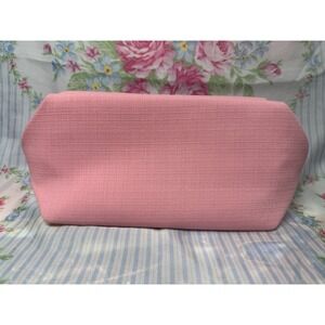 Lancôme Pink Makeup Cosmetic Bag Zip Pouch Travel Toiletry 5x12"